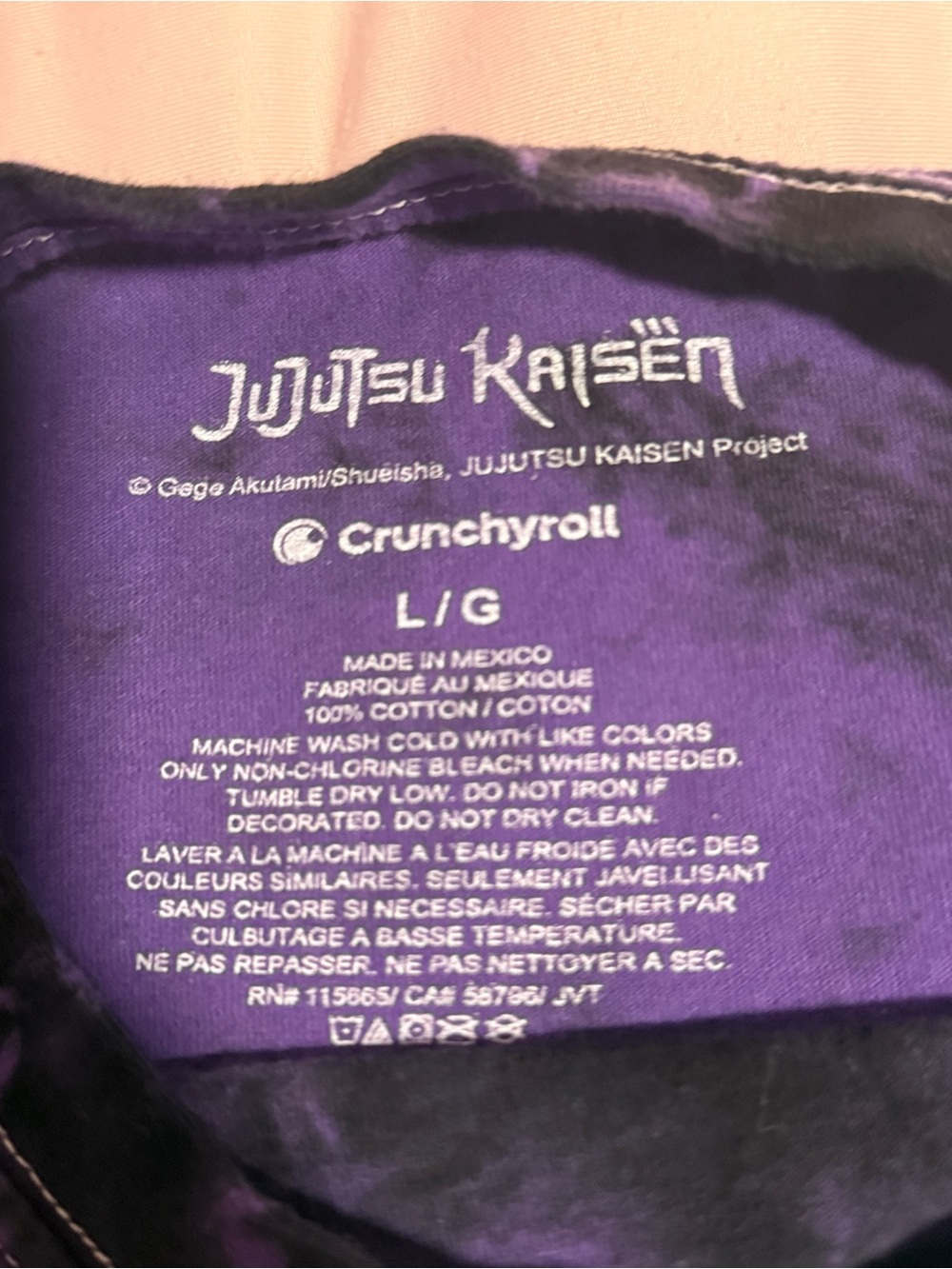 Jujutsu Kaisen Purple Tie-Dye Graphic Tee - Picture 2 of 2